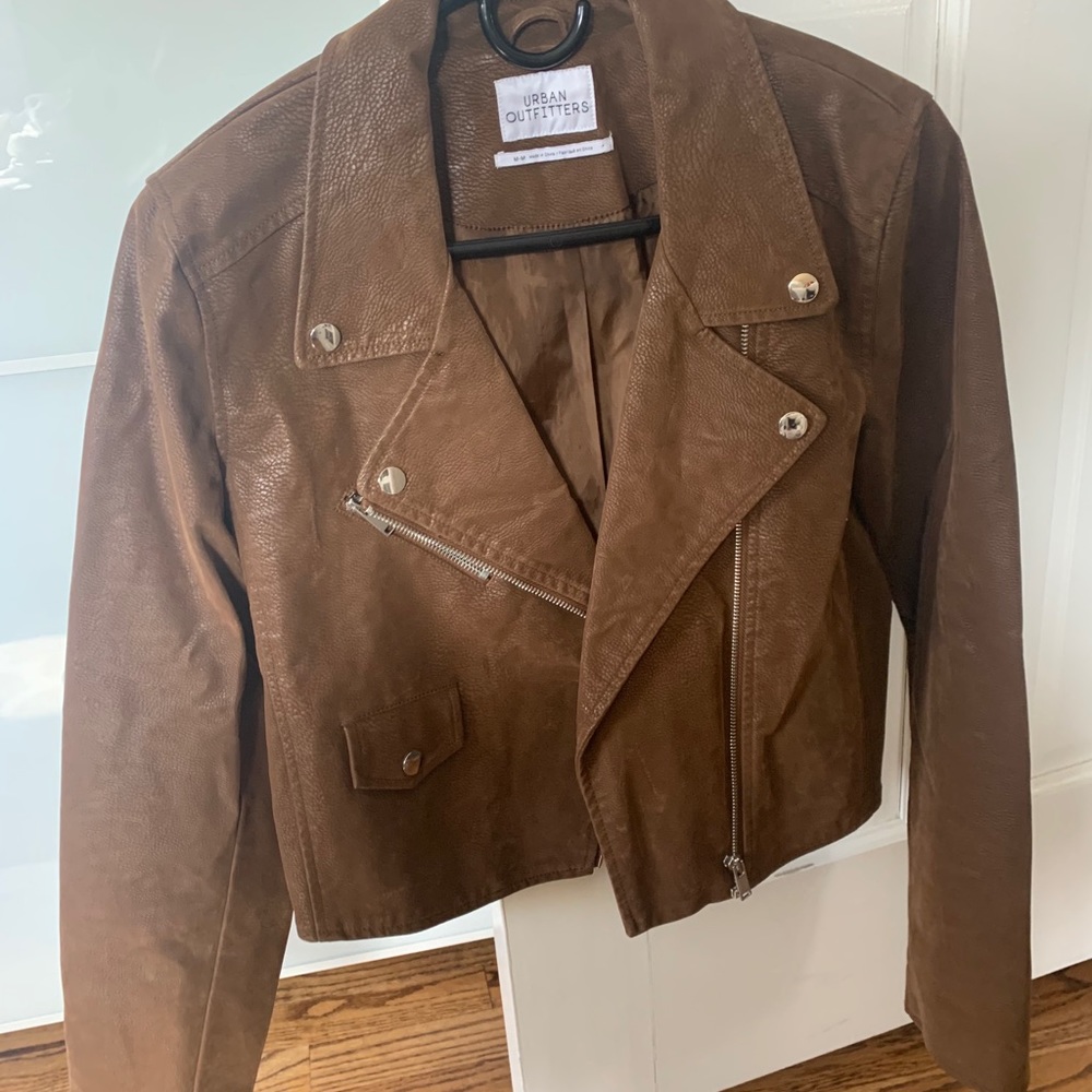 Brown leather jacket